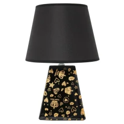 Lampa stołowa ceramiczna czarna 34,5 cm
