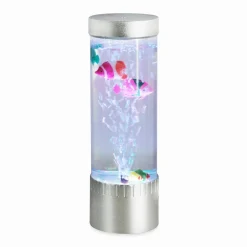 Lampa stołowa dekoracyjna LED USB RGB srebrna AQUA 32 cm