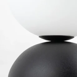 Lampa stołowa klosz kula czarna podstawa MIKI