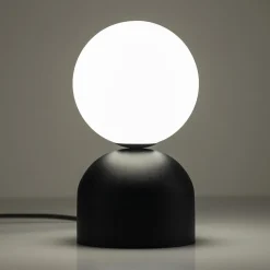 Lampa stołowa klosz kula czarna podstawa MIKI