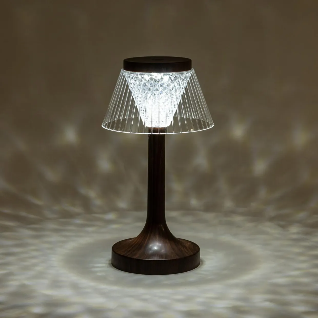 Lampa stołowa LED abażur USB 15x15x27,5 cm