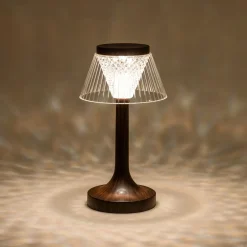 Lampa stołowa LED abażur USB 15x15x27,5 cm