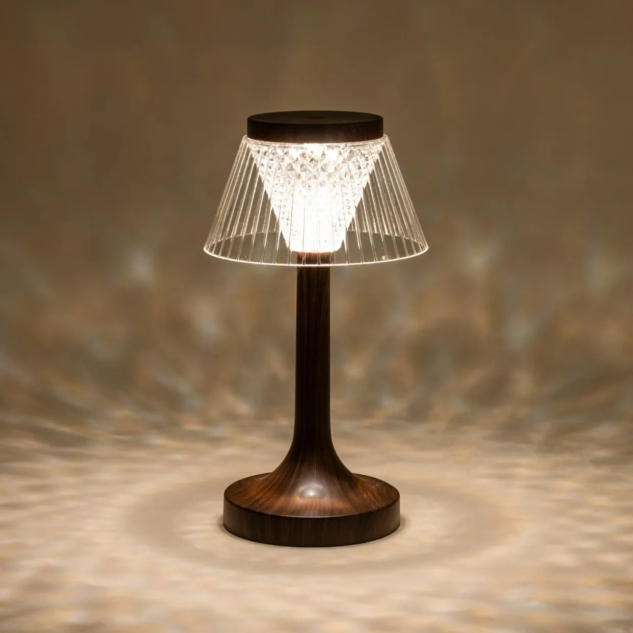 Lampa stołowa LED abażur USB 15x15x27,5 cm