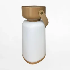 Lampa stołowa LED IP44 biało-brązowa BATT
