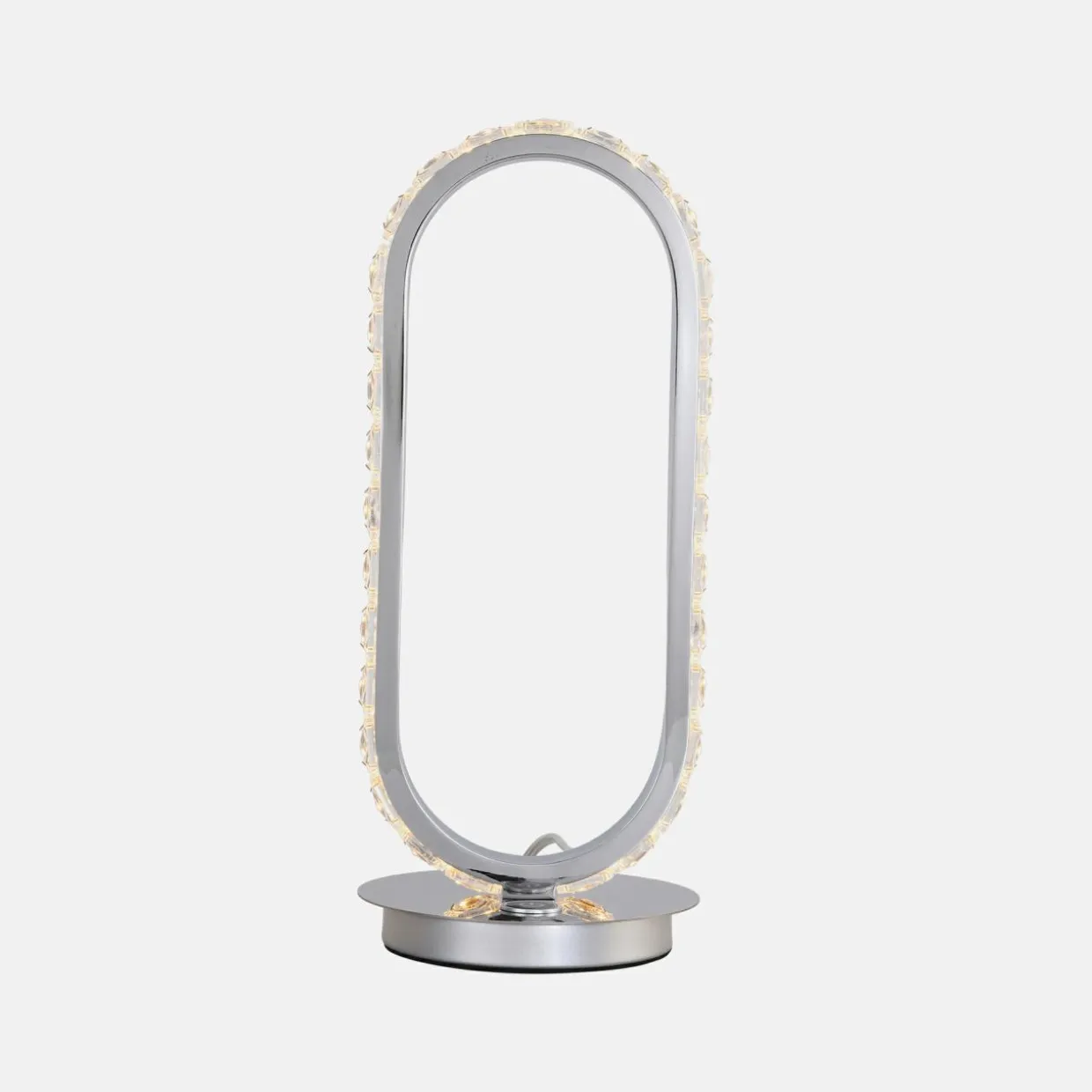 Lampa stołowa LED owalna chrom HARLEY