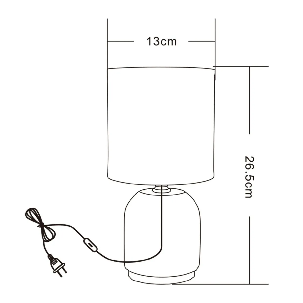 Lampa stołowa nocna czarna 26,5 cm