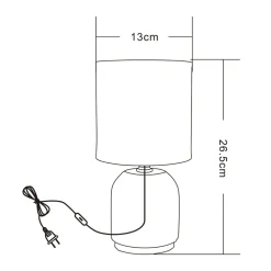 Lampa stołowa nocna szara 26,5 cm