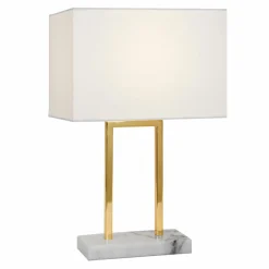 Lampa stołowa prostokątna biała CARLOS
