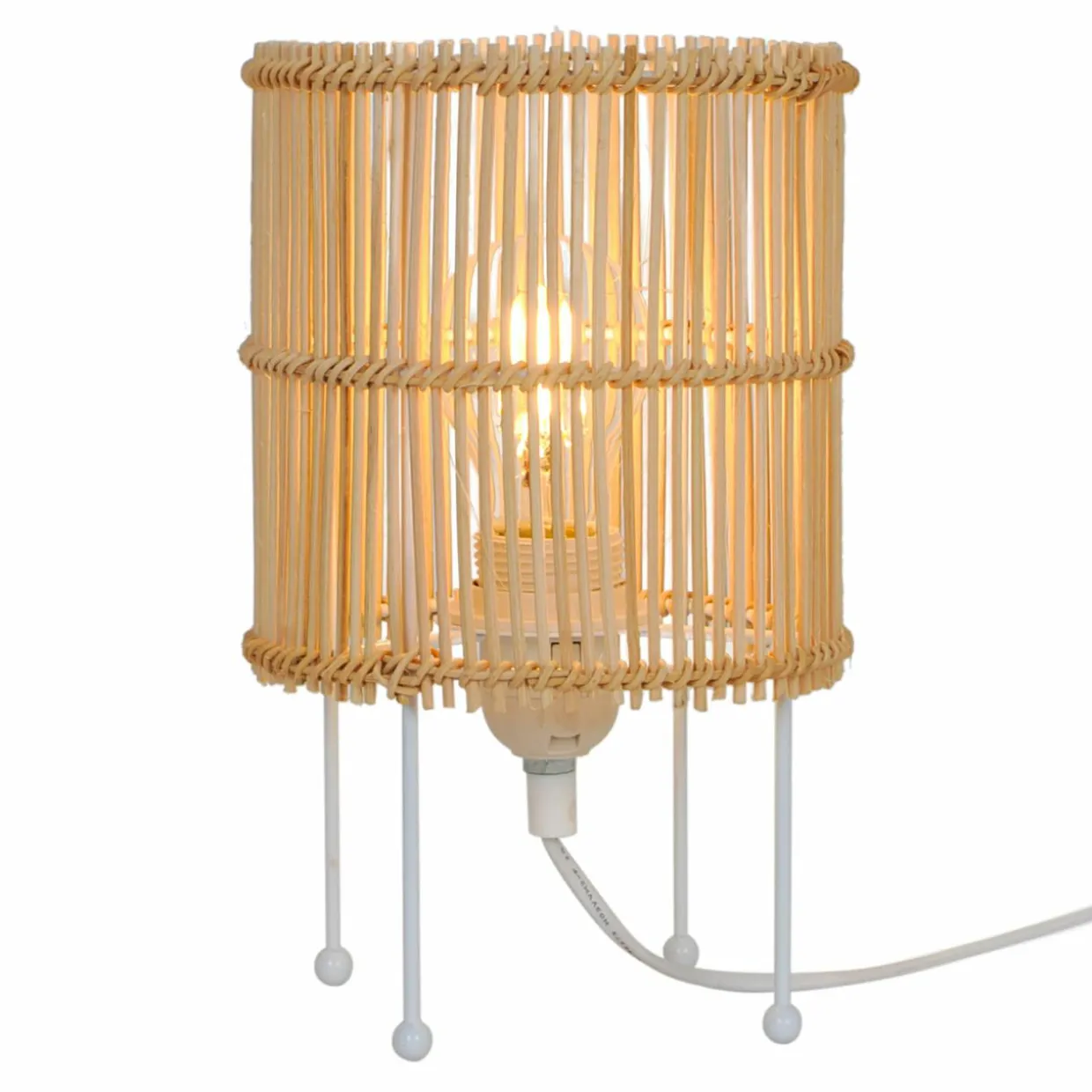 Lampa stołowa rattanowa EDIN 26x15 cm