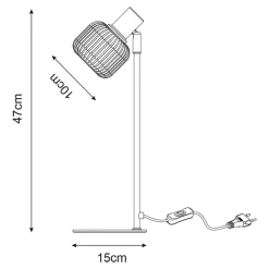 Lampa stołowa regulowany klosz czarna STEM