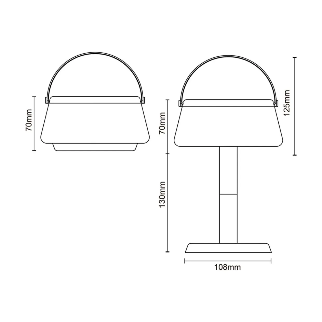 Lampa stołowa solarna czarna AURE