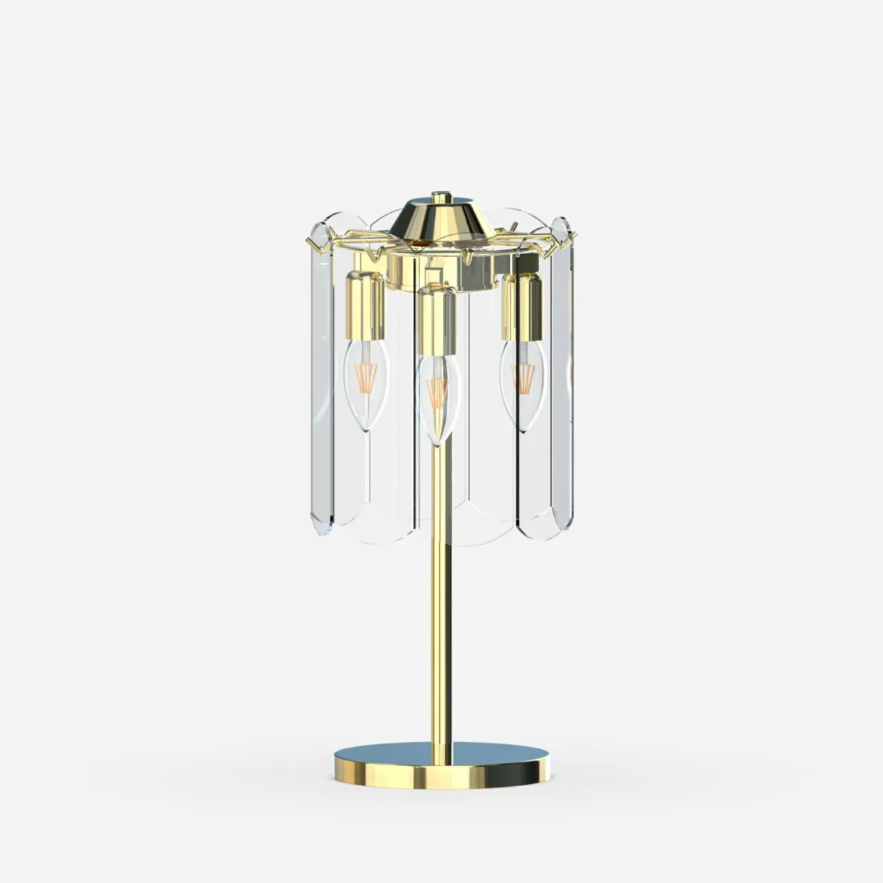 Lampa stołowa transparentne szkło złota NIRA