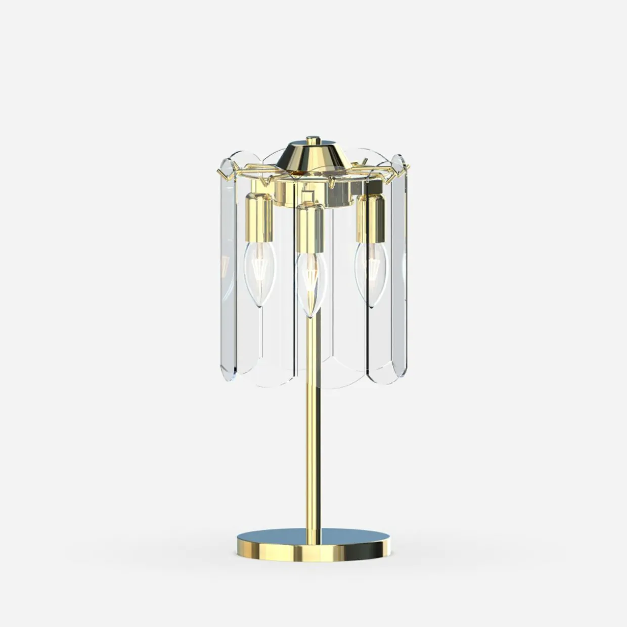 Lampa stołowa transparentne szkło złota NIRA