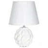 Lampa stołowa z abażurem biała 31,5 cm