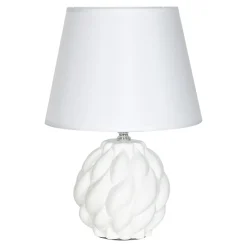 Lampa stołowa z abażurem biała 31,5 cm