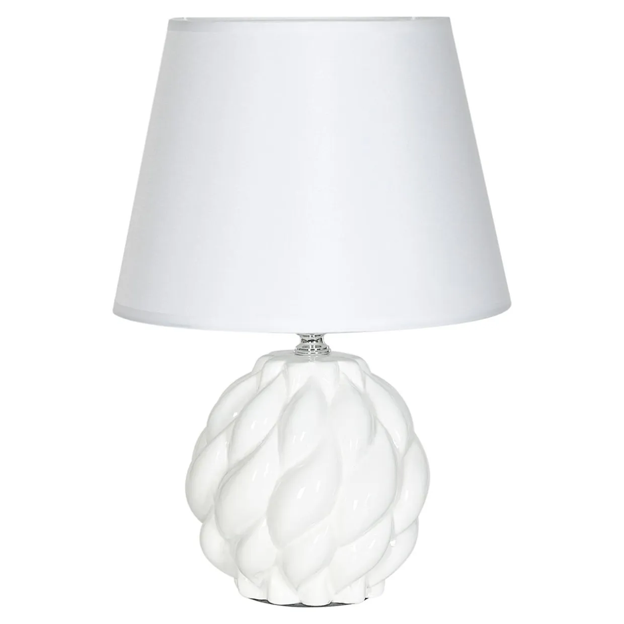 Lampa stołowa z abażurem biała 31,5 cm