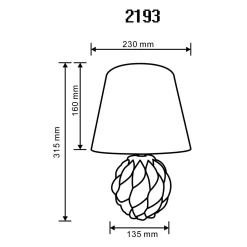 Lampa stołowa z abażurem biała 31,5 cm