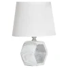 Lampa stołowa z abażurem biało-czarna 25 cm