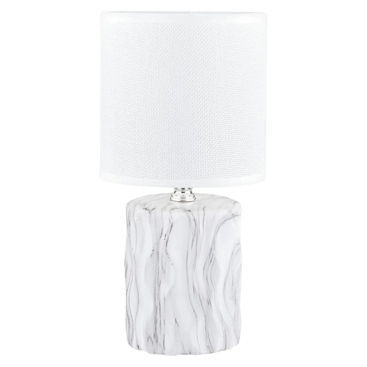 Lampa stołowa z abażurem biała 27 cm