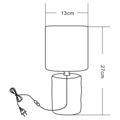 Lampa stołowa z abażurem biała 27 cm