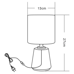 Lampa stołowa z abażurem czarno-złota 27 cm
