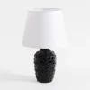 Lampa stołowa z abażurem czarn-biała 31,5 cm