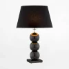 Lampa stołowa z abażurem czarna FUDŻI