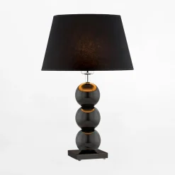 Lampa stołowa z abażurem czarna FUDŻI