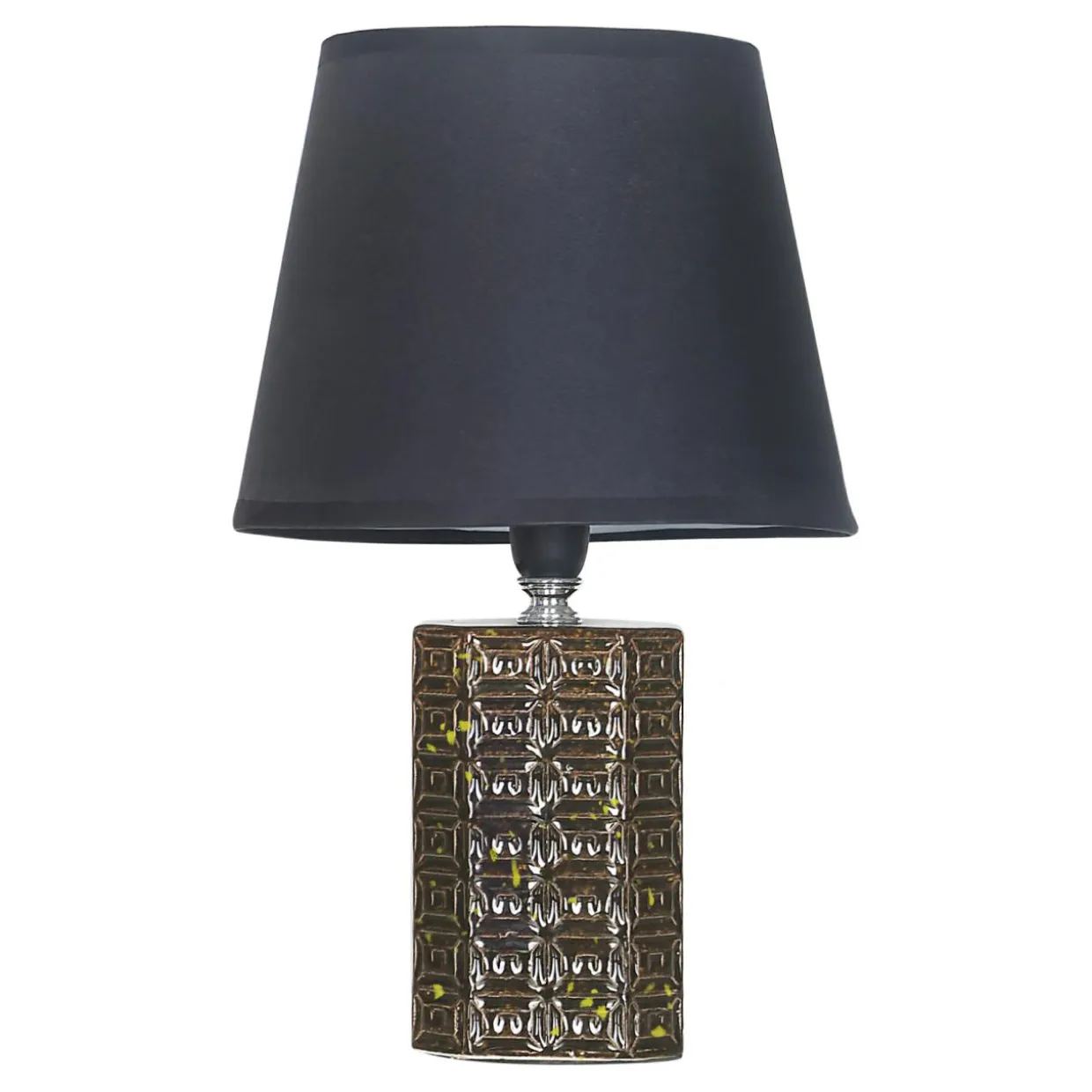 Lampa stołowa z abażurem czarno-zielona 30,5 cm