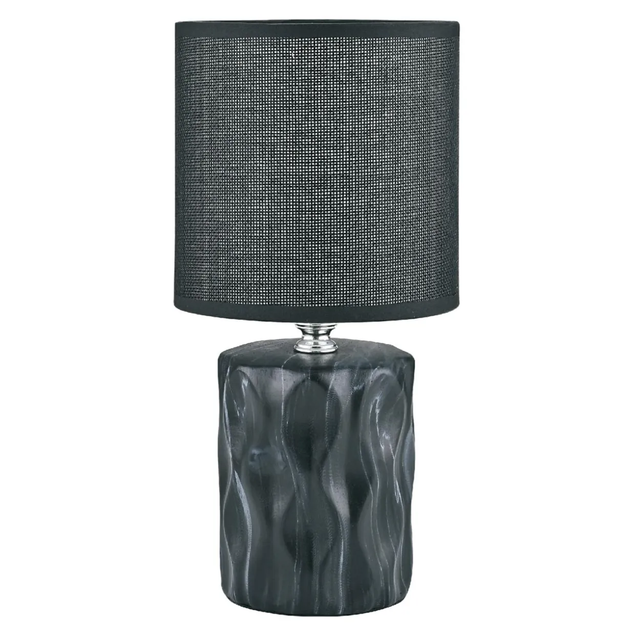 Lampa stołowa z abażurem czarna 27 cm