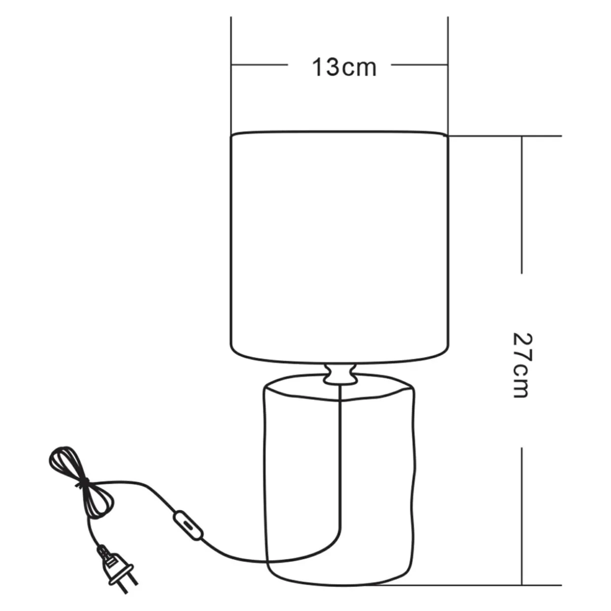Lampa stołowa z abażurem czarna 27 cm