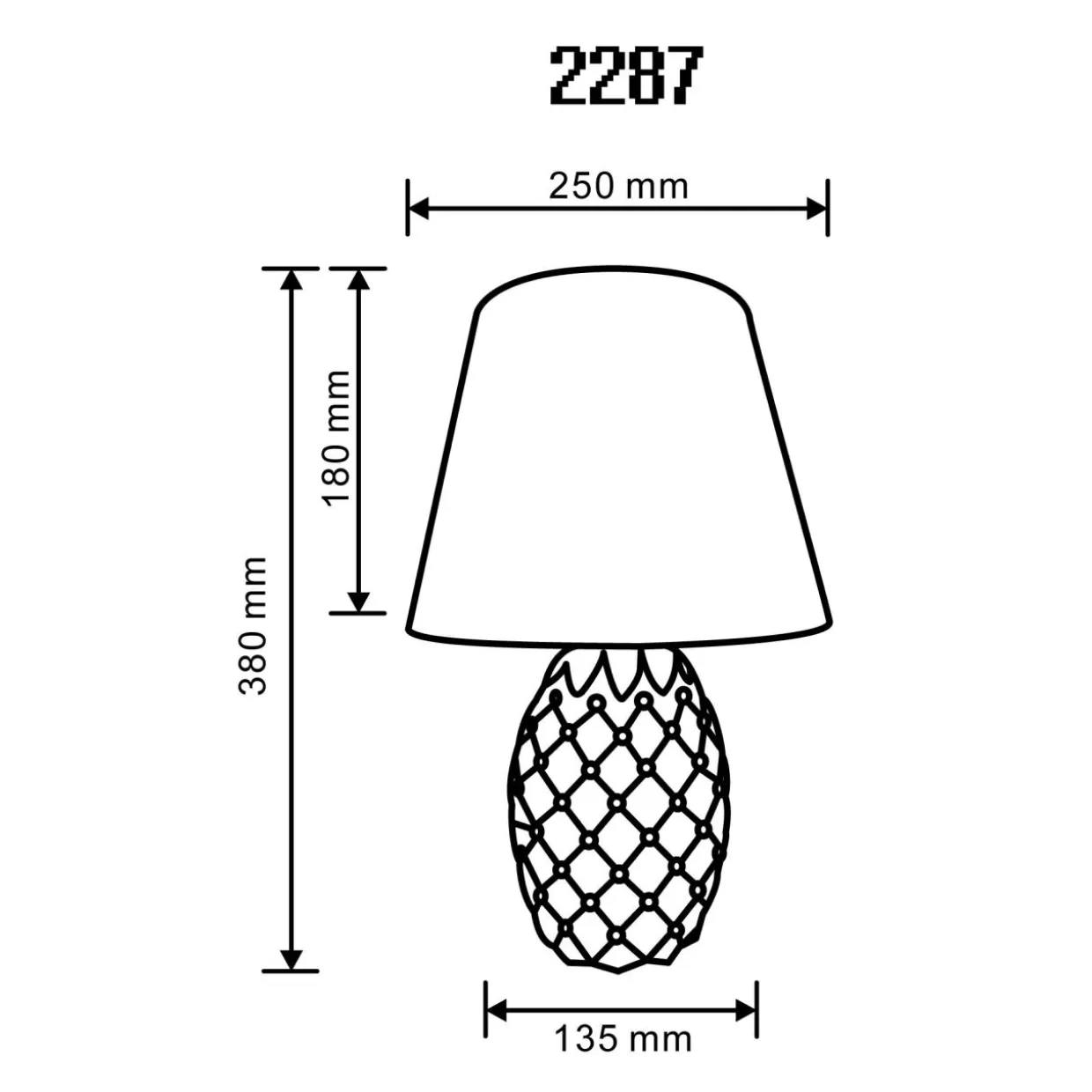 Lampa stołowa z abażurem niebiesko-biała 38 cm