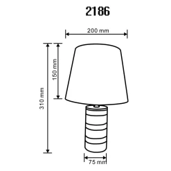 Lampa stołowa z abażurem srebrno-czarna 31 cm