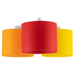 Lampa sufitowa 3 abażury żóło-pomarańczowa METIS