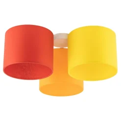 Lampa sufitowa 3 abażury żóło-pomarańczowa METIS