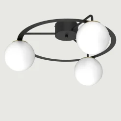 Lampa sufitowa 3 klosze kule czarno-złota BALLO III