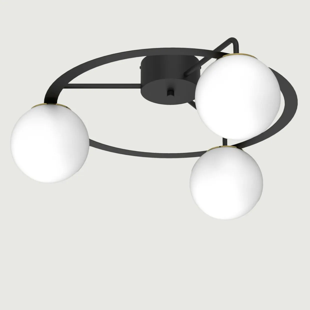 Lampa sufitowa 3 klosze kule czarno-złota BALLO III