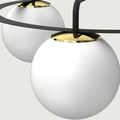 Lampa sufitowa 3 klosze kule czarno-złota BALLO III