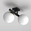Lampa sufitowa 2 klosze kule czarno-złota IDRIS II