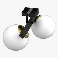 Lampa sufitowa 2 klosze kule czarno-złota IDRIS II