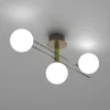 Lampa sufitowa 3 klosze kule czarno-złota SATELIT III