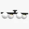 Lampa sufitowa 4 klosze kule czarno-złota IDRIS IV