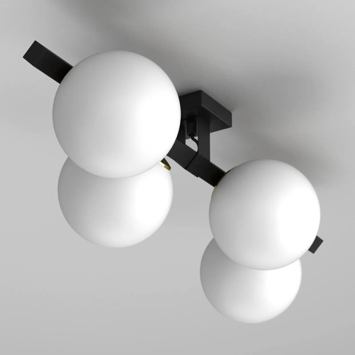 Lampa sufitowa 4 klosze kule czarno-złota IDRIS IV