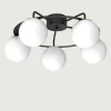 Lampa sufitowa 5 kloszy kule czarno-złota BALLO V