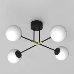 Lampa sufitowa 4 kule czarno-złota GLAME