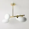Lampa sufitowa 4 owalne klosze złota MILO 68x30 cm