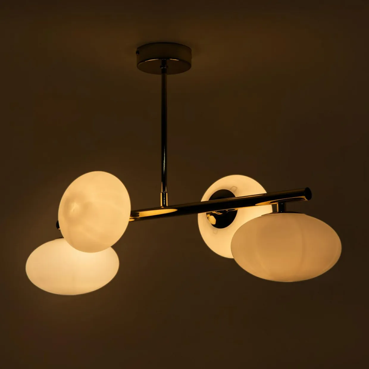 Lampa sufitowa 4 owalne klosze złota MILO 68x30 cm