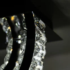 Lampa sufitowa 2 pierścienie czarna TULA na pilota