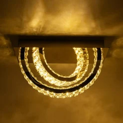 Lampa sufitowa 2 pierścienie złota TULA na pilota
