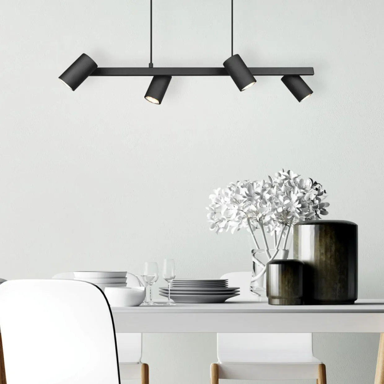 Lampa sufitowa 4 reflektorki czarna MARLEY